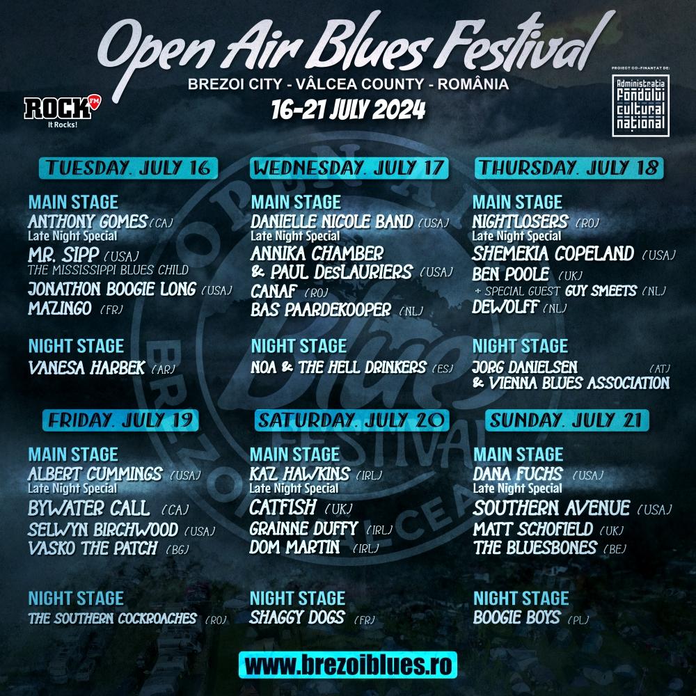 Lineup / Open Air Blues Festival Brezoi 2024 / 1621 July Open Air